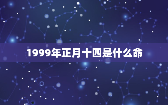 1999年正月十四是什么命，农历1999年正月十四是什么星座