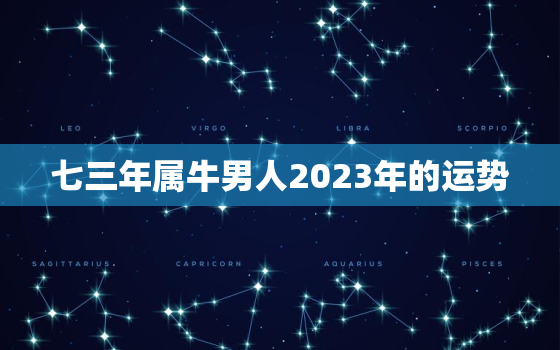 七三年属牛男人2023年的运势，73年属牛的男人2023年运程每月运程