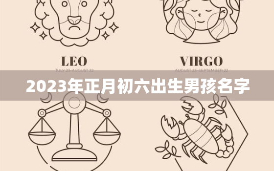 2023年正月初六出生男孩名字，2021年正月初六出生的宝宝起名