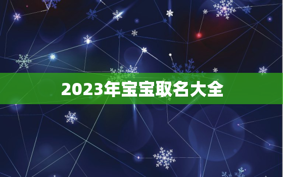 2023年宝宝取名大全，2023宝宝取名大全男孩免费