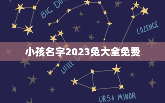 小孩名字2023兔大全免费，2023兔宝宝女孩名字洋气