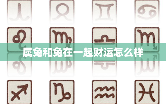 属兔和兔在一起财运怎么样，属兔和属兔的人合财吗