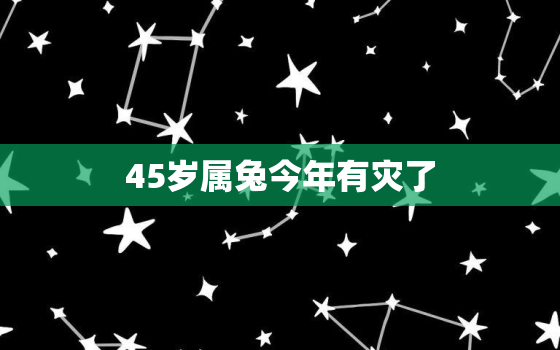 45岁属兔今年有灾了，属兔人45岁以后时来运转