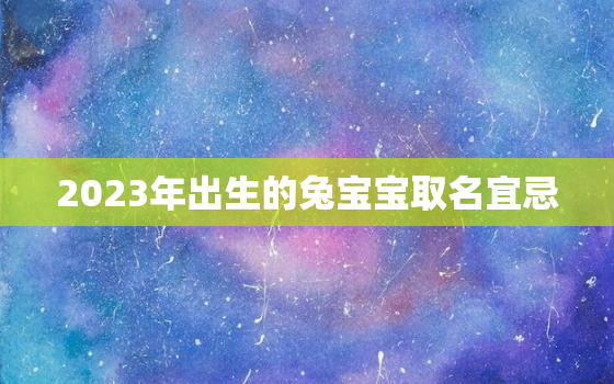 2023年出生的兔宝宝取名宜忌，2023年兔宝宝起什么名字好