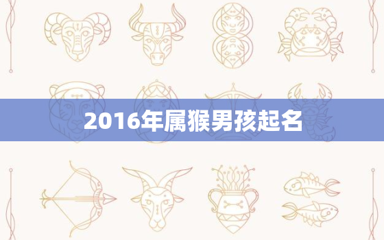 2016年属猴男孩起名，2016年属猴男孩起名梓睿