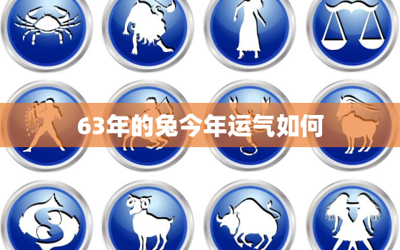 63年的兔今年运气如何，63年的兔子今年运气怎么样