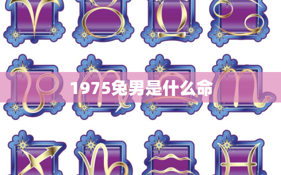 1975兔男是什么命，1975属兔男什么命