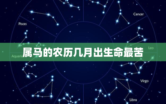 属马的农历几月出生命最苦，属马农历几月出生不好