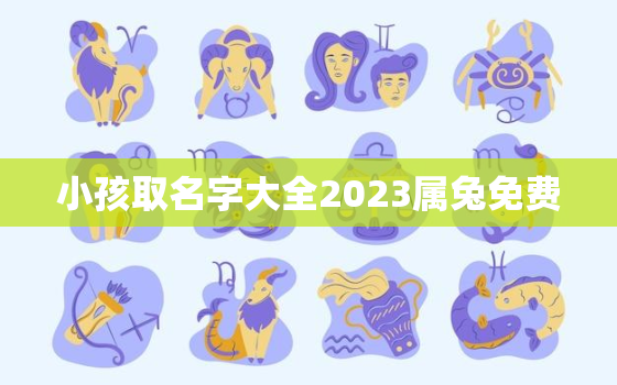 小孩取名字大全2023属兔免费，2023年兔宝宝名字