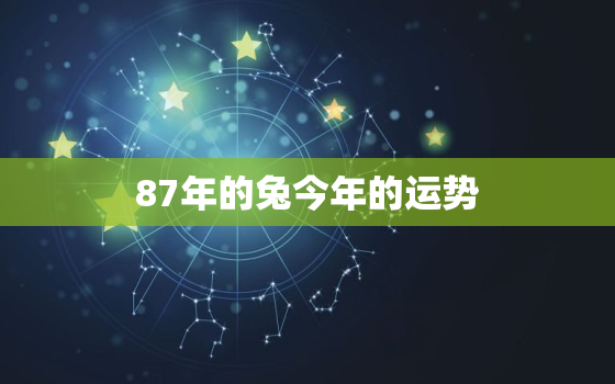 87年的兔今年的运势，87年的兔今年的运势怎样