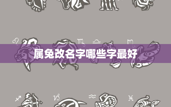 属兔改名字哪些字最好，属兔改名宜忌