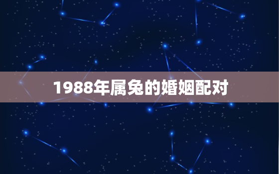 1988年属兔的婚姻配对，88年的兔和什么属相配