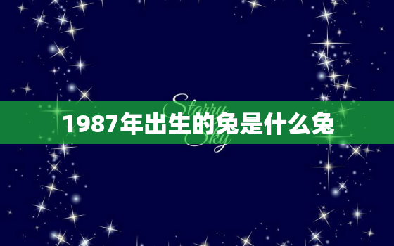 1987年出生的兔是什么兔，1987年出生的兔是什么命?