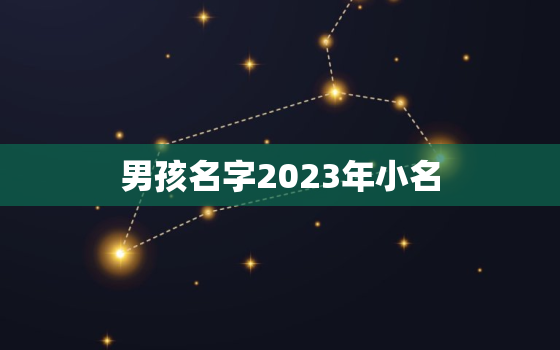 男孩名字2023年小名，2022年
宝小名