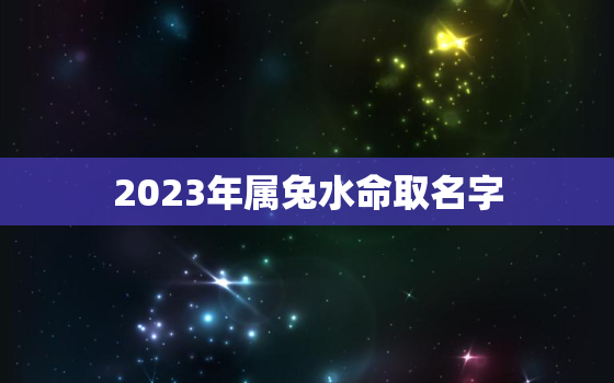 2023年属兔水命取名字，2023年
宝叫什么名字好