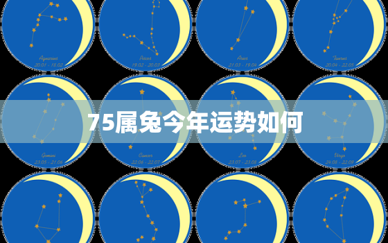 75属兔今年运势如何，75属兔的今年每月运势怎么样