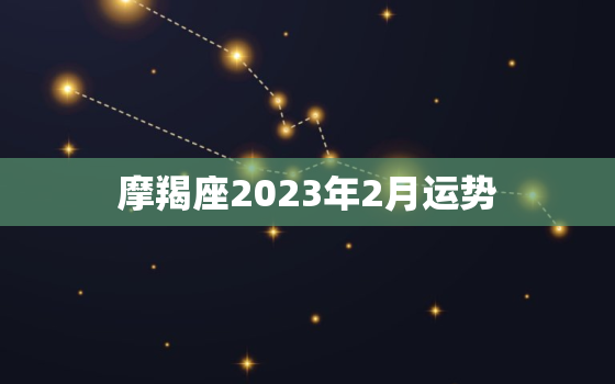 摩羯座2023年2月运势，摩羯座2023年2月运势
