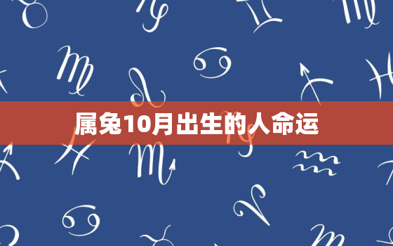 属兔10月出生的人命运，属兔10月出生命运如何