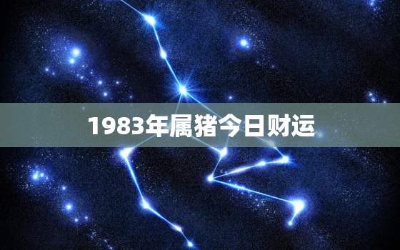 1983年属猪今日财运，1983年属猪人今日财运