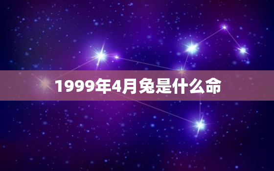 1999年4月兔是什么命，1999年属兔4月出生