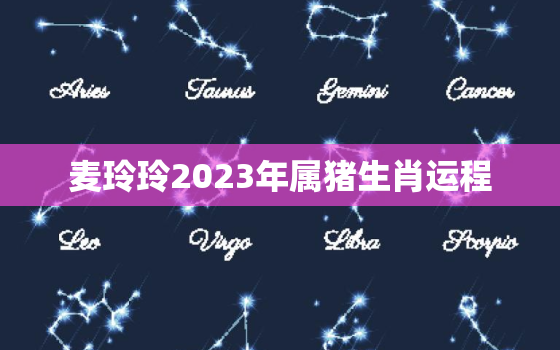 麦玲玲2023年属猪生肖运程，2023麦玲玲运程