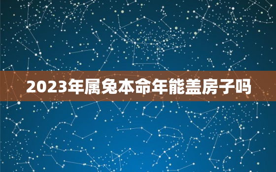 2023年属兔本命年能盖房子吗，2023年属兔的本命年命运怎么样