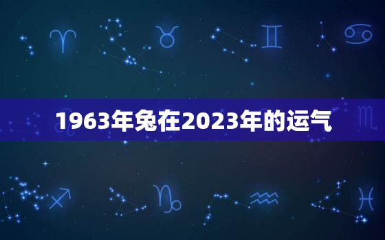 1963年兔在2023年的运气，1963年兔在2021年怎么样