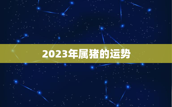 2023年属猪的运势，属猪今年运势如何