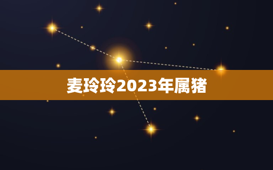 麦玲玲2023年属猪，麦玲玲2021年属猪运势测算