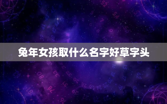 兔年女孩取什么名字好草字头，兔年女宝宝取名最佳用字