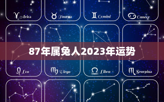 87年属兔人2023年运势，87兔2023年本命年运势