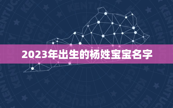 2023年出生的杨姓宝宝名字，2023年出生的杨姓宝宝名字怎么取