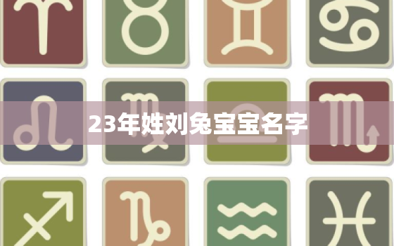 23年姓刘兔宝宝名字，刘姓兔年女孩名字