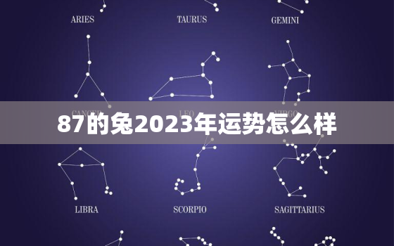 87的兔2023年运势怎么样，87年的兔2023年运势怎么样