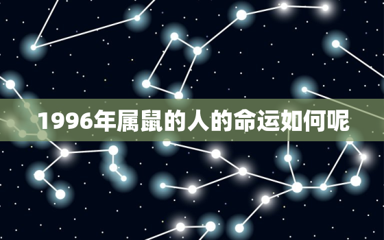 1996年属鼠的人的命运如何呢，1996年属鼠的什么命运