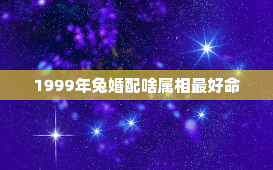 1999年兔婚配啥属相最好命，1999年兔婚配啥属相最好命运