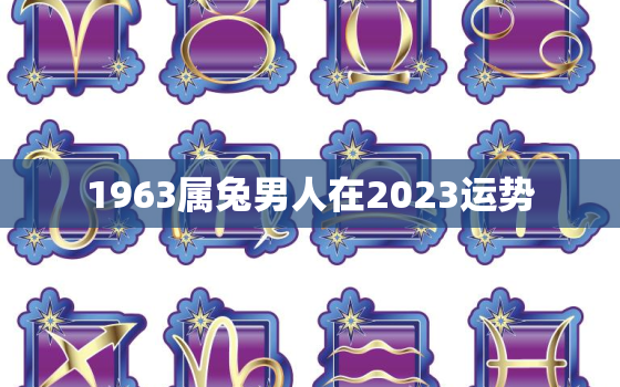 1963属兔男人在2023运势，1963年的兔男在2024年的运势