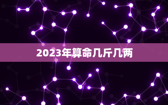 2023年算命几斤几两，2023年是几两几钱