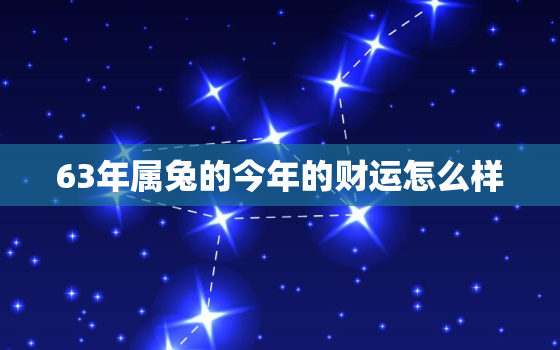 63年属兔的今年的财运怎么样，63年属兔今年运气怎么样