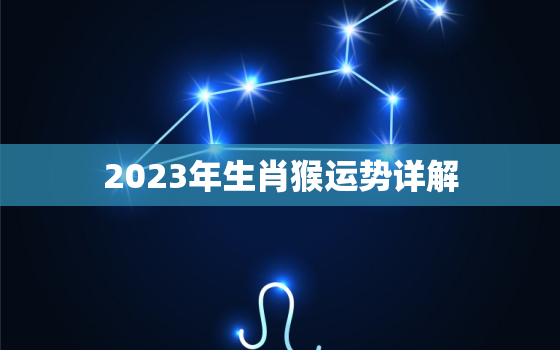 2023年生肖猴运势详解，2023年生肖猴运势详解2OO4