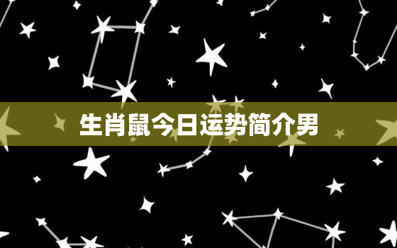 生肖鼠今日运势简介男，生肖鼠今日运势简介男孩