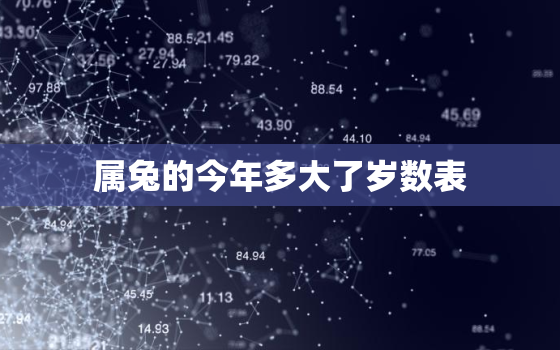 属兔的今年多大了岁数表，属兔的今年多大的年龄表