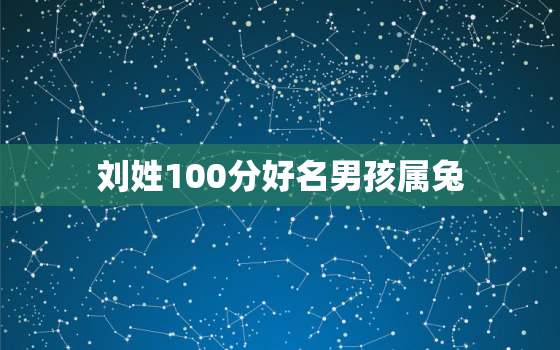 刘姓100分好名男孩属兔，刘姓好名字
