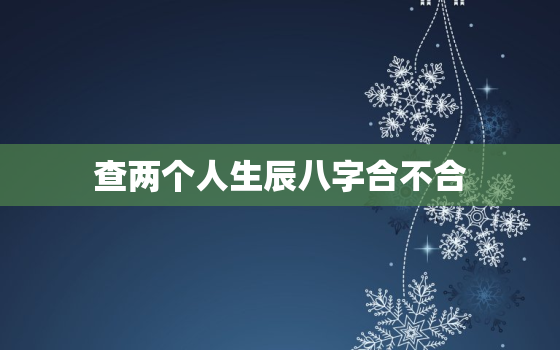 查两个人生辰八字合不合，查婚姻八字合不合