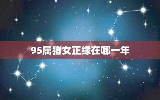 95属猪女正缘在哪一年，怎么断定两人缘分未尽