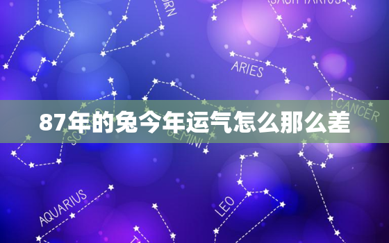 87年的兔今年运气怎么那么差，87年的兔今年的运势如何