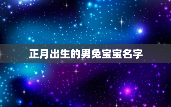 正月出生的男兔宝宝名字，正月出生的男孩好吗