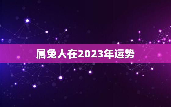 属兔人在2023年运势，属兔人2023年运势及每月运程卜易居