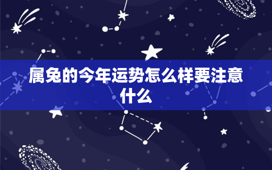 属兔的今年运势怎么样要注意什么，属兔的今年运程怎么样