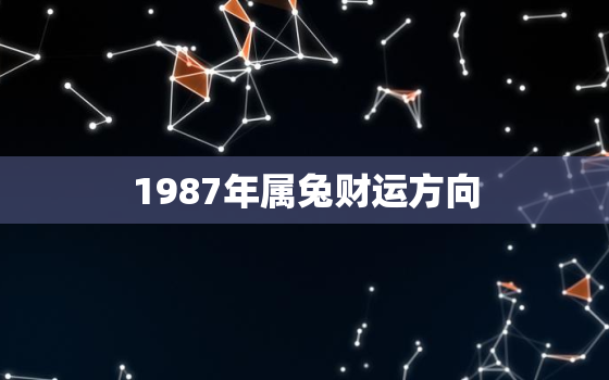 1987年属兔财运方向，87年属兔人最穷不过36岁